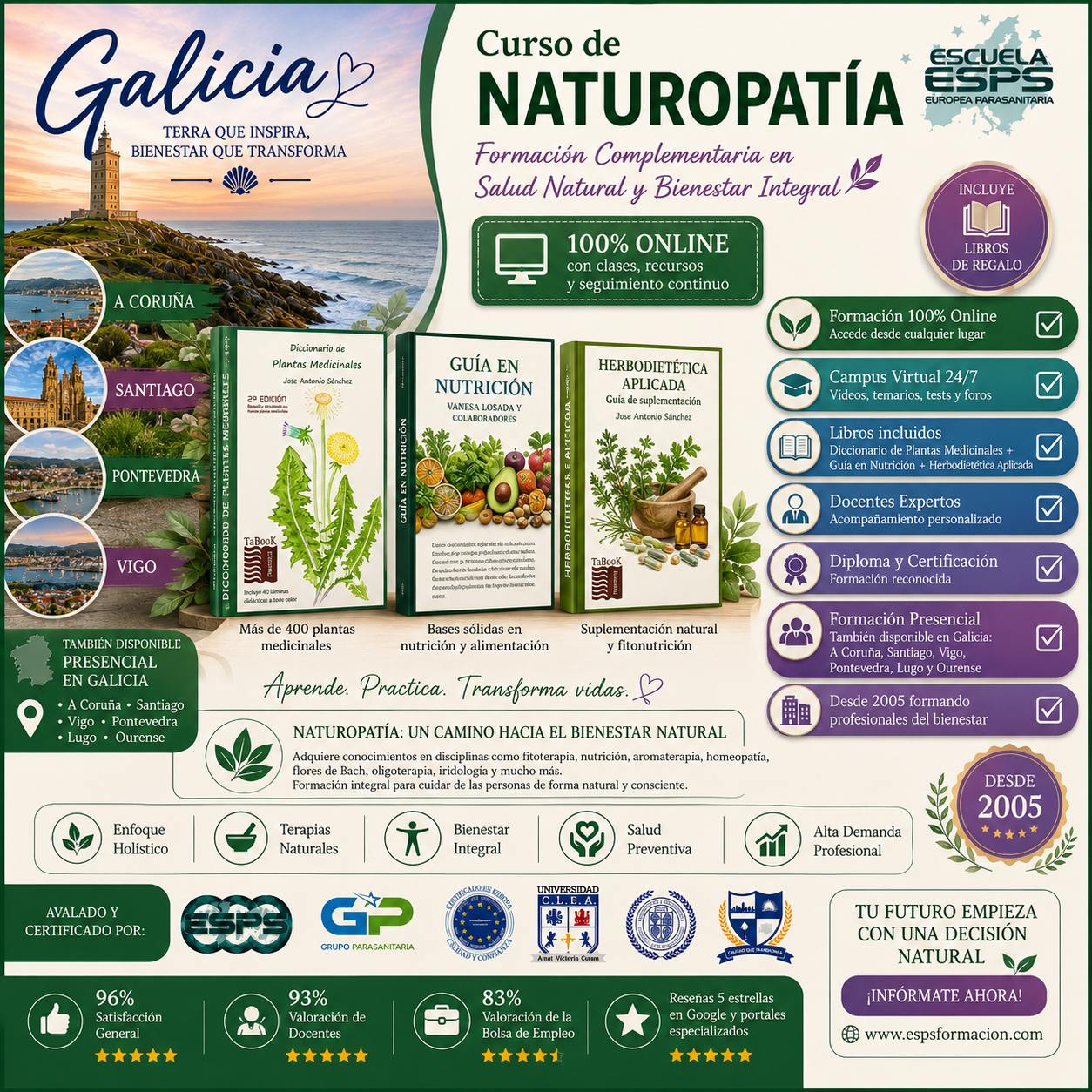Curso Universitario de Naturopatía de la Escuela Europea Parasanitaria ESPS destaca por integrar ciencia, tradición y metodología clínica